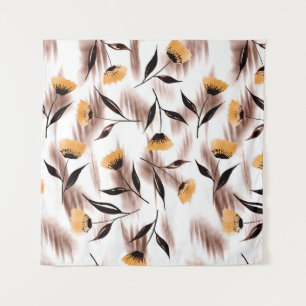 Abstract Romantic Floral Watercolor Pattern Tapestry