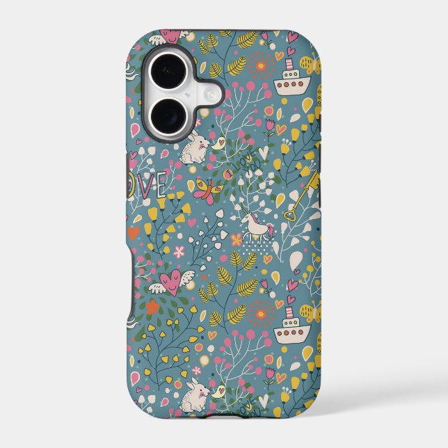 Abstract romantic pattern with cartoon (Back)