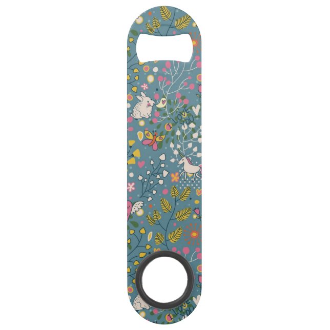 Abstract romantic pattern with cartoon bar key (Front)
