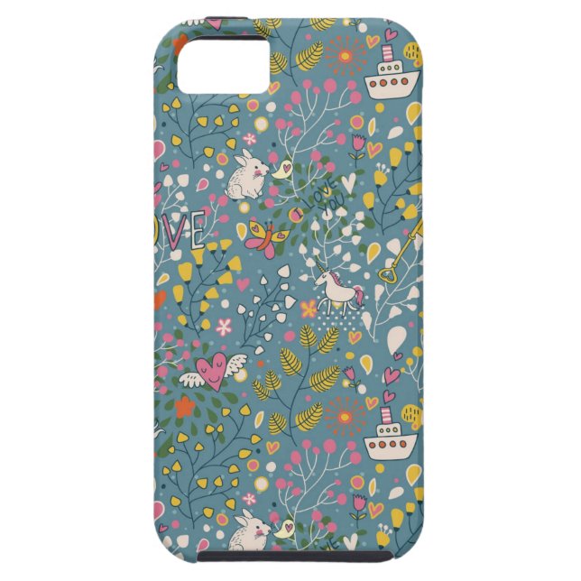 Abstract romantic pattern with cartoon Case-Mate iPhone case (Back)