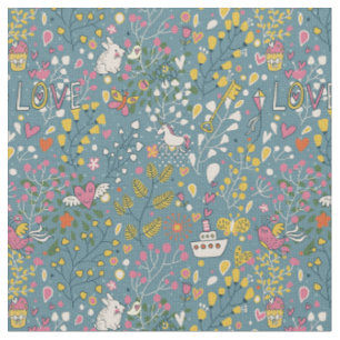 Abstract romantic pattern with cartoon fabric