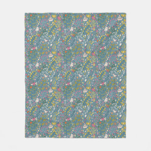 Abstract romantic pattern with cartoon fleece blanket