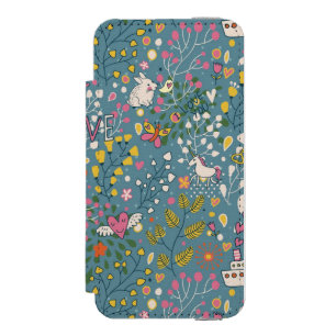 Abstract romantic pattern with cartoon incipio watson™ iPhone 5 wallet case