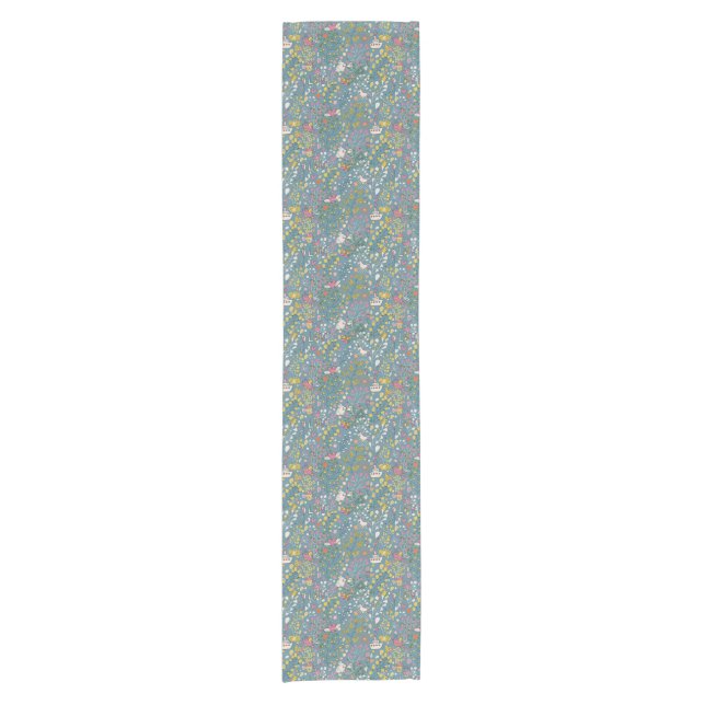 Abstract romantic pattern with cartoon short table runner (Front)