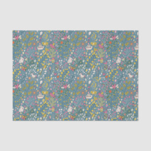 Abstract romantic pattern with cartoon tissue paper