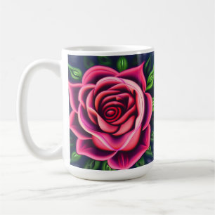 Abstract Romantic Pink Rose Bloom Coffee Mug