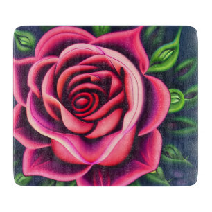 Abstract Romantic Pink Rose Bloom Cutting Board