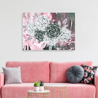 Abstract Romantic Vintage Floral Wall Art