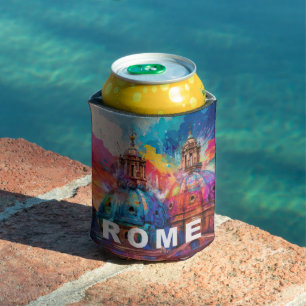 Abstract Rome Skyline Can Cooler