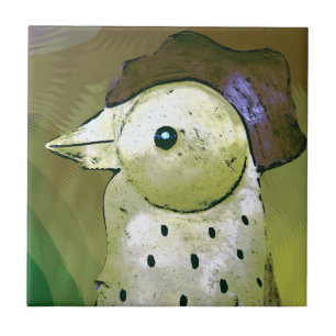 Abstract Rooster 1 Tile