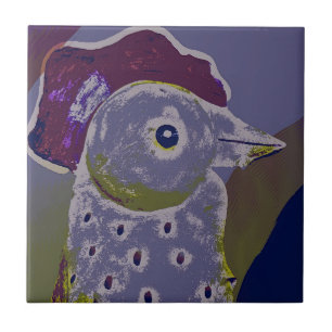 Abstract Rooster 2 Tile