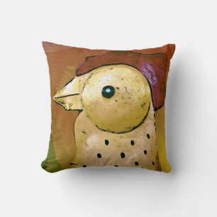 Abstract Rooster 5 Throw Pillow