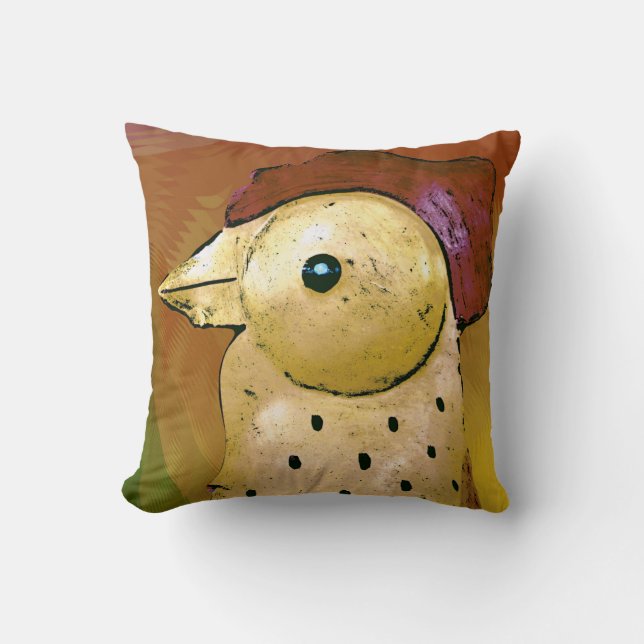 Abstract Rooster 5 Throw Pillow (Front)