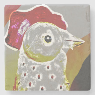 Abstract Rooster 6 Stone Coaster
