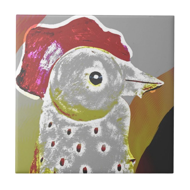Abstract Rooster 6 Tile (Front)