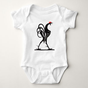 Abstract Rooster Silhouette Art Baby Bodysuit