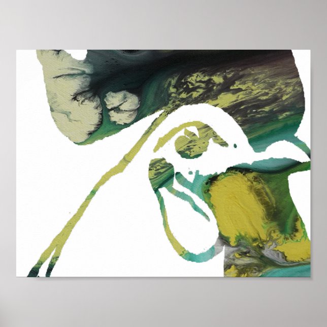 Abstract Rooster Silhouette. Poster (Front)