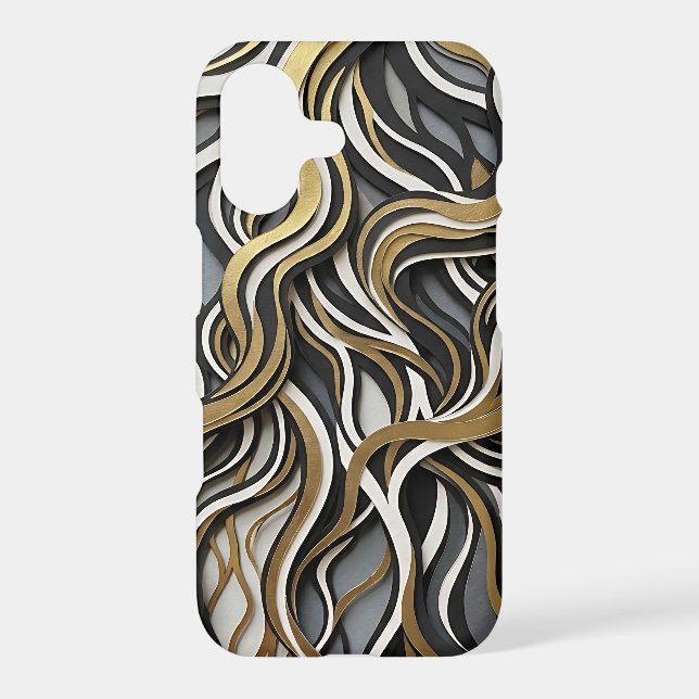 Abstract Root Gold Monochrome iPhone Cases (Back)