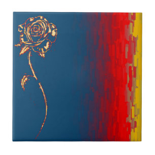 Abstract Rose Ceramic Tile