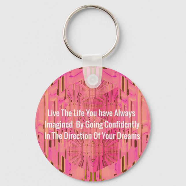 Abstract Rose Colour Positive Encouragement Chic D Keychain (Front)