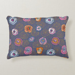 Abstract rose field pattern accent pillow