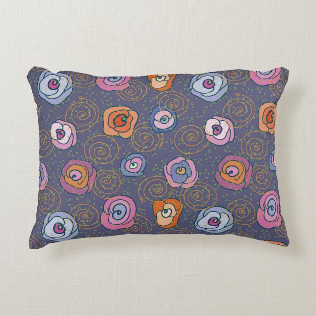 Abstract rose field pattern accent pillow (Front)