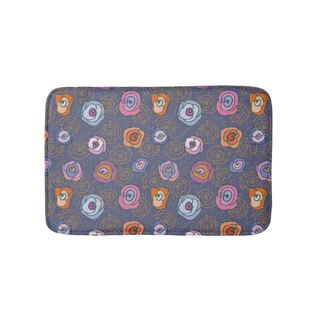 Abstract rose field pattern bath mat (Front)