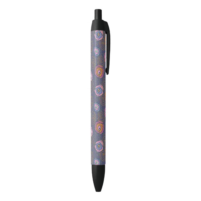 Abstract rose field pattern black ink pen (Bottom (Vertical))
