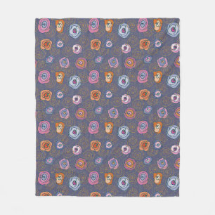 Abstract rose field pattern fleece blanket