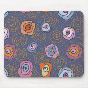 Abstract rose field pattern mouse pad