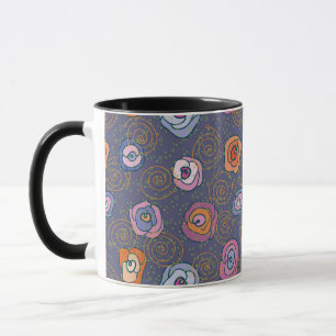 Abstract rose field pattern mug