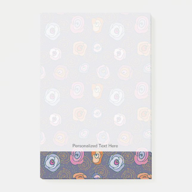 Abstract rose field pattern post-it notes (Front)