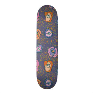 Abstract rose field pattern skateboard