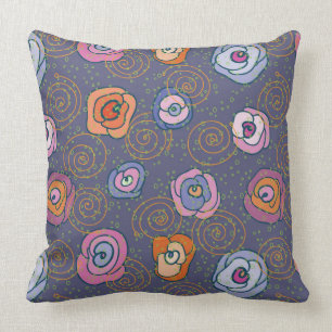 Abstract rose field pattern throw pillow