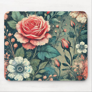 Abstract rose flower blooming design Pattern  Mouse Pad