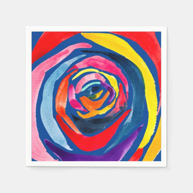 Abstract rose flower pop art napkin (Front)