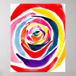 Abstract rose flower pop art poster<br><div class="desc">Pop art from original watercolor painting of an abstract rose with colourful cartoonish colours. Bright pop art style.</div>