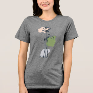 Abstract Rose Flower Tri-Blend Shirt