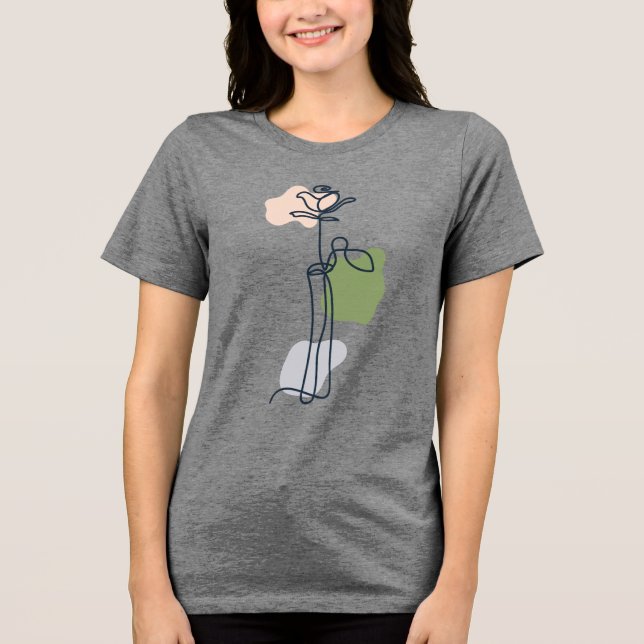 Abstract Rose Flower Tri-Blend Shirt (Front)