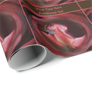 Abstract Rose Flower Vintage Personalized Wrapping Paper