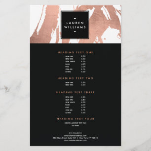 Abstract Rose Gold Brushstrokes on White Flyer