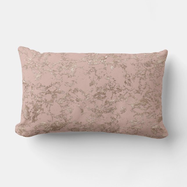 Abstract Rose Gold Lumbar Pillow (Front)