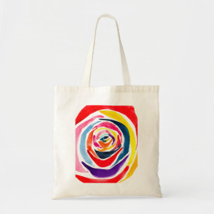 Abstract rose watercolor pop art tote bag