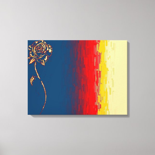 Abstract Rose Wrapped Canvas (Front)