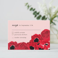 Abstract Roses and Poppies Coordinating Small RSVP