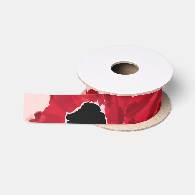 Abstract Roses and Poppies Coordinating Wedding Satin Ribbon (Spool)