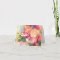 Abstract Roses Flowers Thank You Hand Script Chic