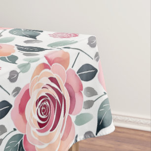 Abstract Roses In Pastel Colors Tablecloth