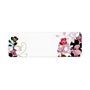 Abstract roses Label
