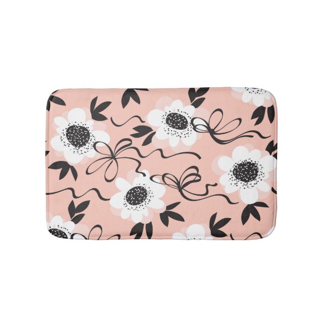 Abstract roses, pale colours, vintage pattern. bath mat (Front)